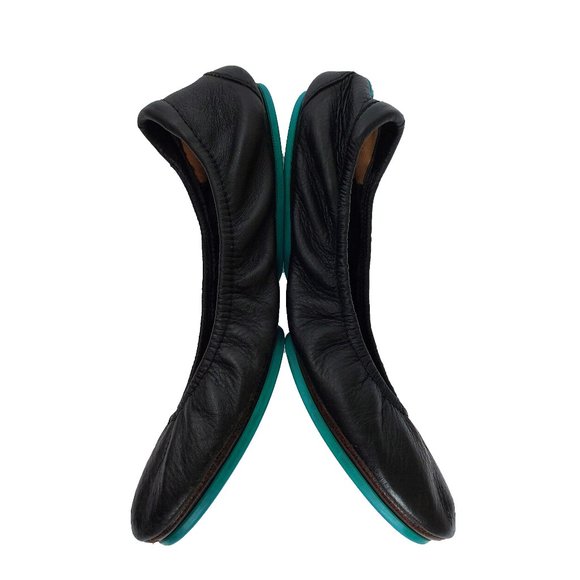 Tieks Ballet Flats by Gavrieli in Matte Black & Teal - Size 6 - Picture 4 of 11